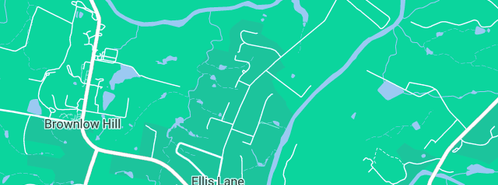 Map showing the location of Brett Jones Bobcat & Tipper Hire in Ellis Lane, NSW 2570