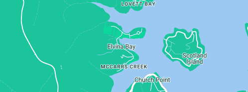 Map showing the location of BarBoys Bar Hire in Elvina Bay, NSW 2105