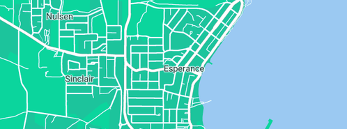 Map showing the location of Pinchin Shearing in Esperance, WA 6450