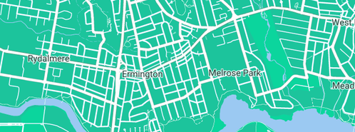 Map showing the location of Ermington Uniting Church Preschool Kindergarten in Ermington, NSW 2115