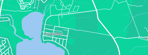 Map showing the location of Erowal Bay Rural Fire Brigade in Erowal Bay, NSW 2540