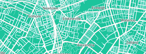 Map showing the location of Dope Deco in Erskineville, NSW 2043