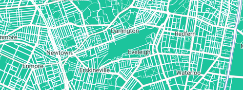 Map showing the location of LX Group in Eveleigh, NSW 2015