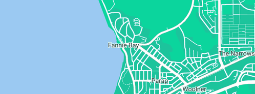 Map showing the location of Wheelhouse Marine in Fannie Bay, NT 820