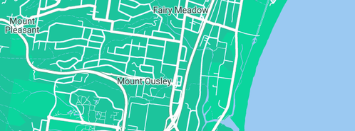 Map showing the location of Fraser Motorcycles Wollongong in Fairy Meadow, NSW 2519