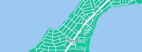 Map showing the location of Estuary Waters Tiling in Falcon, WA 6210