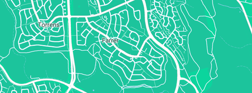 Map showing the location of Gerard's Fences in Farrer, ACT 2607