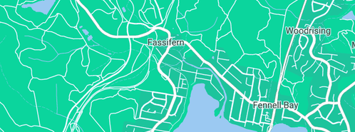 Map showing the location of Johnson Warren in Fassifern, NSW 2283