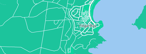 Map showing the location of Fingal Bay Pet Minding & Dog Walking Services in Fingal Bay, NSW 2315