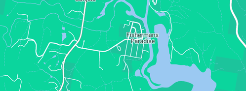 Map showing the location of Neoteric Pools in Fishermans Paradise, NSW 2539