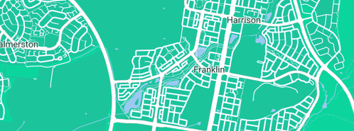 Map showing the location of Franklin Recreational Playground in Franklin, ACT 2913