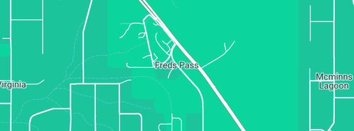 Map showing the location of Freds Pass Sport and Recreation Reserve in Freds Pass, NT 822