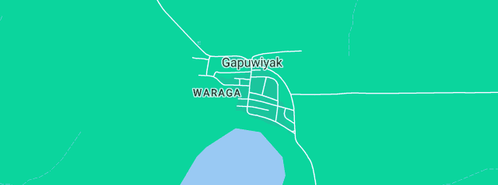 Map showing the location of Vaomapa New & Used Second Hand Shop in Gapuwiyak, NT 880