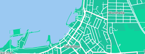 Map showing the location of Leeway Truck in Geraldton PO, WA 6531
