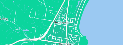Map showing the location of Red Tide Creative in Gerringong, NSW 2534
