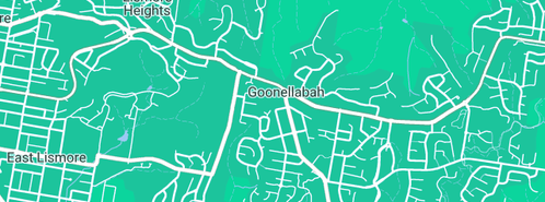 Map showing the location of Fastway in Goonellabah, NSW 2480
