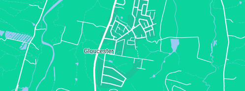 Map showing the location of Calming Candle Lights Aromatherapy in Gloucester, NSW 2422