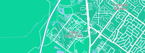 Map showing the location of Globe Derby Poultry Farm in Globe Derby Park, SA 5110