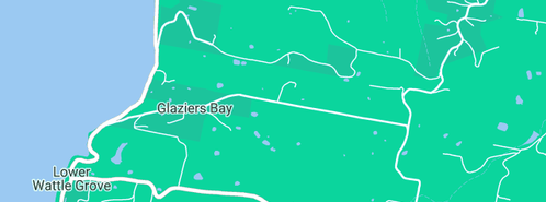 Map showing the location of Elsewhere Vineyard in Glaziers Bay, TAS 7109