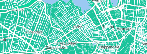 Map showing the location of Digicom Marketing in Glebe, NSW 2037