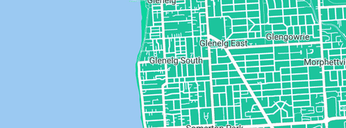 Map showing the location of Glenelg Community Hospital in Glenelg South, SA 5045
