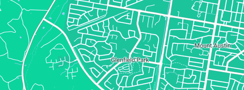Map showing the location of JT Tiling in Glenfield Park, NSW 2650