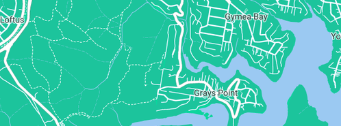 Map showing the location of Ryall's Buoyancy Belt And Aqua Foot in Grays Point, NSW 2232