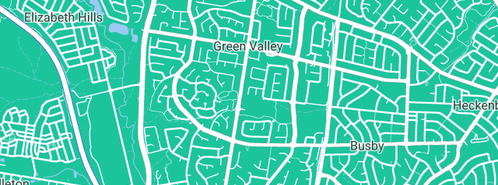 Map showing the location of Kreative Kidz Preschool in Green Valley, NSW 2168