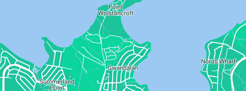 Map showing the location of Express air con services Lake Macquarie in Gwandalan, NSW 2259