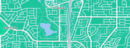 Map showing the location of Debbie's Colours with Style in Gwelup, WA 6018