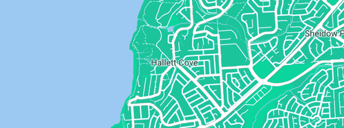 Map showing the location of Revolution Web Design in Hallett Cove, SA 5158