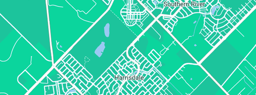 Map showing the location of Artificial Grass Harrisdale in Harrisdale, WA 6112