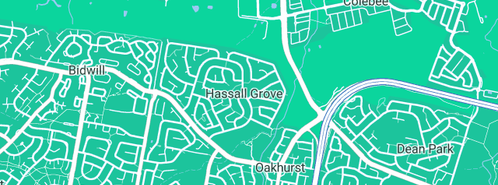 Map showing the location of Courier Services Western Sydney in Hassall Grove, NSW 2761