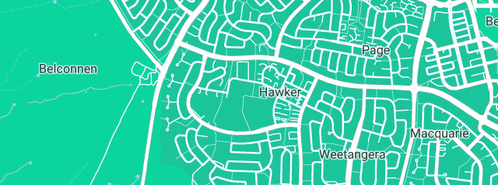 Map showing the location of All Creatures Photography in Hawker, ACT 2614