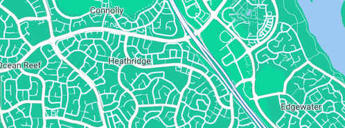 Map showing the location of Creative Hanging in Heathridge, WA 6027