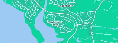 Map showing the location of Blu gum hire in Herdsmans Cove, TAS 7030