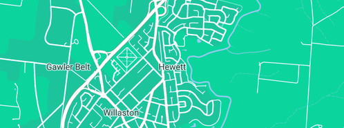 Map showing the location of Budidaya ikan hias in Hewett, SA 5118