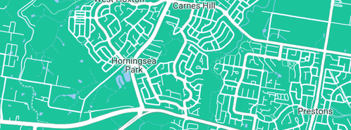 Map showing the location of atmx Carnes Hill Marketplace in Horningsea Park, NSW 2171