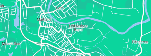 Map showing the location of Adam Sutton Allround horsemanship in Horseshoe Bend, NSW 2320