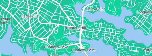 Map showing the location of Web Presence Websites in Hunters Hill, NSW 2110