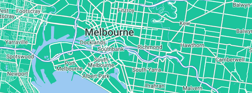 Map showing the location of Hyper Cool - Air Conditioning Services in Inner Melbourne VIC