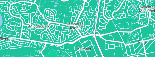 Map showing the location of Jim's Handyman Mt Ommaney in Jamboree Heights, QLD 4074
