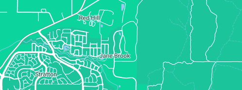 Map showing the location of Thomas J Rose Garden Care in Jane Brook, WA 6056