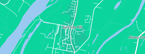 Map showing the location of Junction Hill Nursery in Junction Hill, NSW 2460
