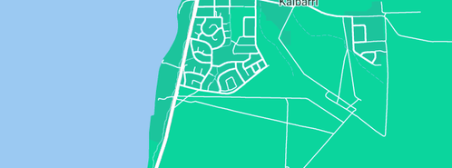 Map showing the location of Kalbarri Pizza & Pasta in Kalbarri, WA 6536