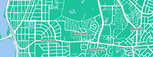 Map showing the location of Waterford Chiropractor in Karawara, WA 6152