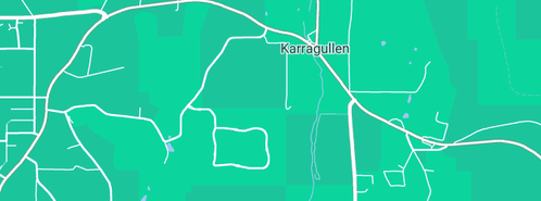 Map showing the location of Johnson's Coaster Bus Service in Karragullen, WA 6111