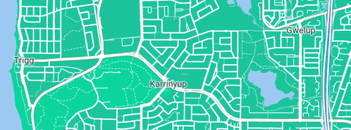 Map showing the location of K.B.C. Video in Karrinyup, WA 6018