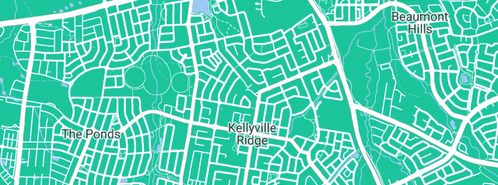 Map showing the location of Air Conditioning Hills District Sydney in Kellyville Ridge, NSW 2155