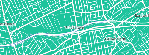 Map showing the location of Kingsgrove Motor Body Repairs in Kingsgrove, NSW 2208